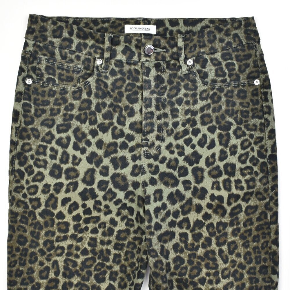 Good American Good Waist Crop Leopard - 8/29 - Picture 4 of 7
